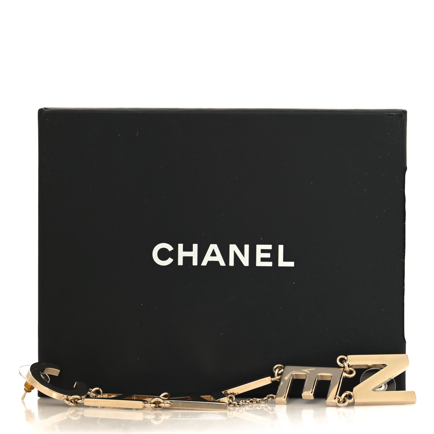 Chanel Metal Cha-Nel Logo Drop Earrings Gold 5 of 5
