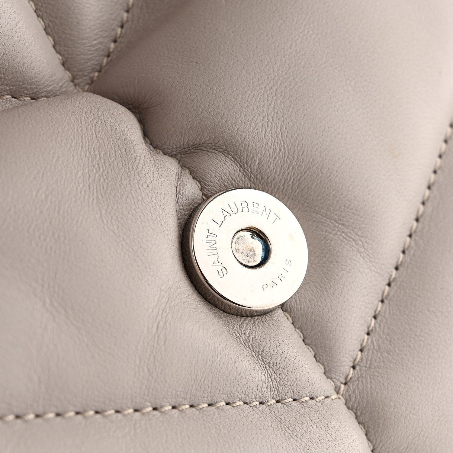 Saint Laurent Lambskin Quilted Medium Loulou Puffer Monogram Chain Satchel Blanc Vintage 15 of 15