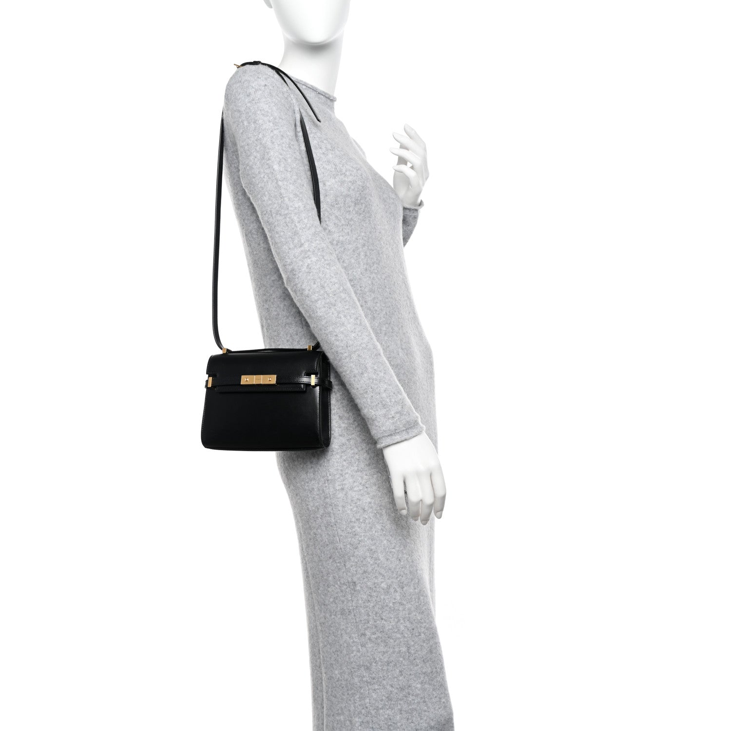 Saint Laurent Smooth Calfskin Mini Manhattan Shoulder Bag Black 2 of 11