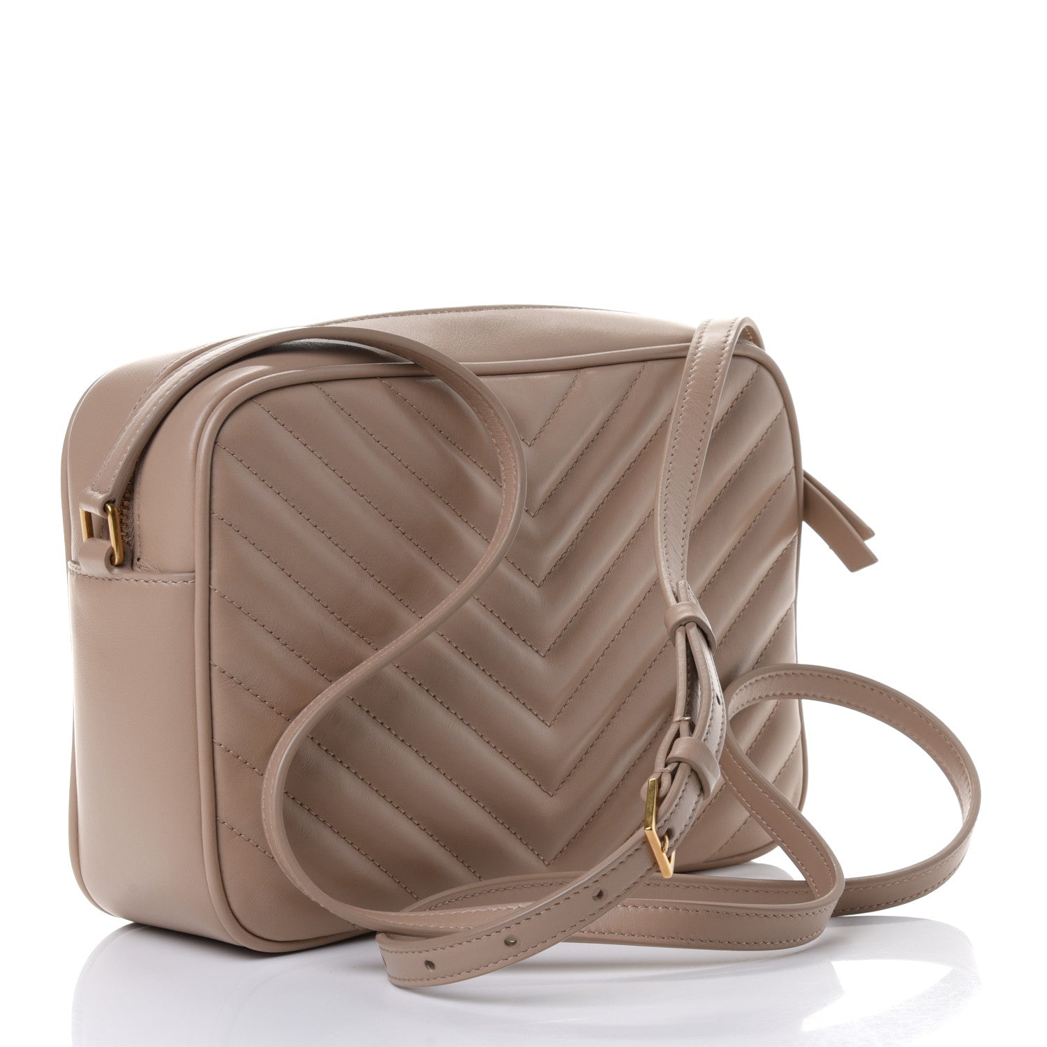 Saint Laurent Calfskin Matelasse Monogram Lou Camera Bag Dark Beige 2 of 4