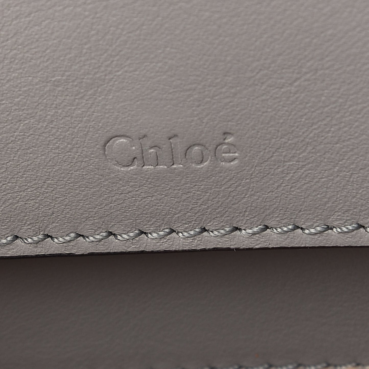 Calfskin Crocodile Embossed Mini C Vanity Bag Stormy Grey