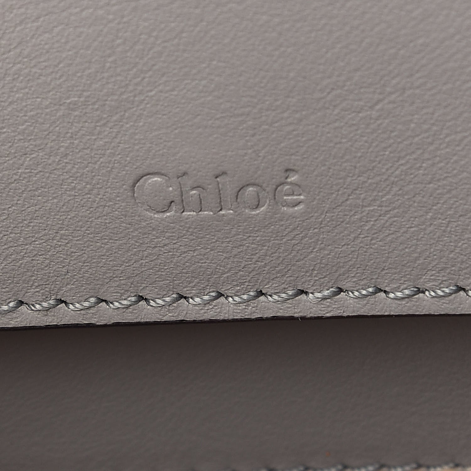 Chloe Calfskin Crocodile Embossed Mini C Vanity Bag Stormy Grey 6 of 9