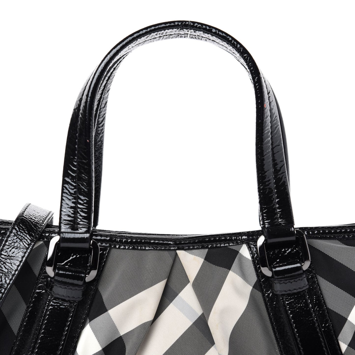 Nylon Beat Check Shoulder Bag Black