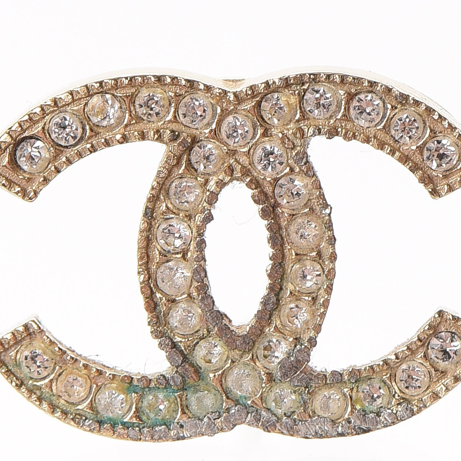 Chanel Crystal CC Earrings Gold 4 of 6
