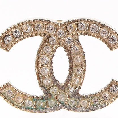 Chanel Crystal CC Earrings Gold 4 of 6