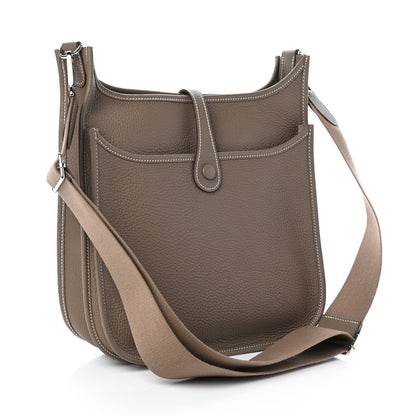 Hermes Taurillon Clemence Evelyne III PM Etoupe 3 of 9