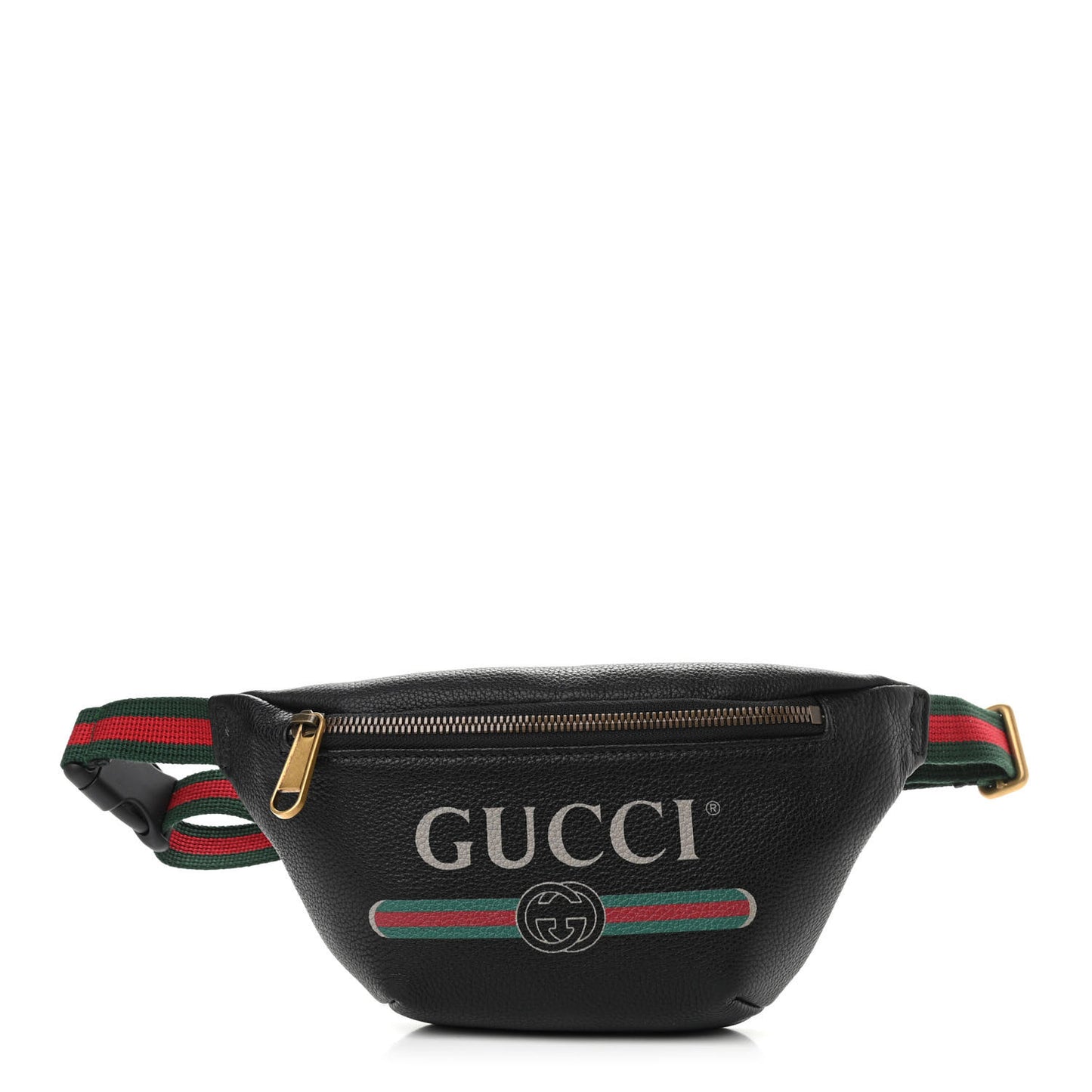 Grained Calfskin Small Logo Belt Bag Black
