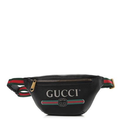 Gucci Grained Calfskin Small Logo Belt Bag Black 1 of 9