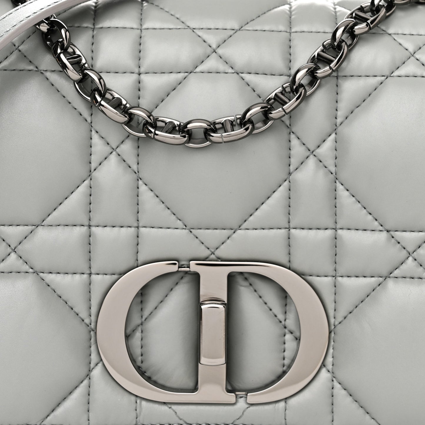 Calfskin Macrocannage Medium Caro Bag Iron Grey