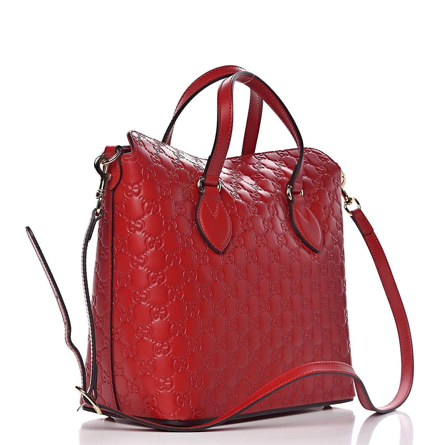 Guccissima Linea A Foldover Tote Red