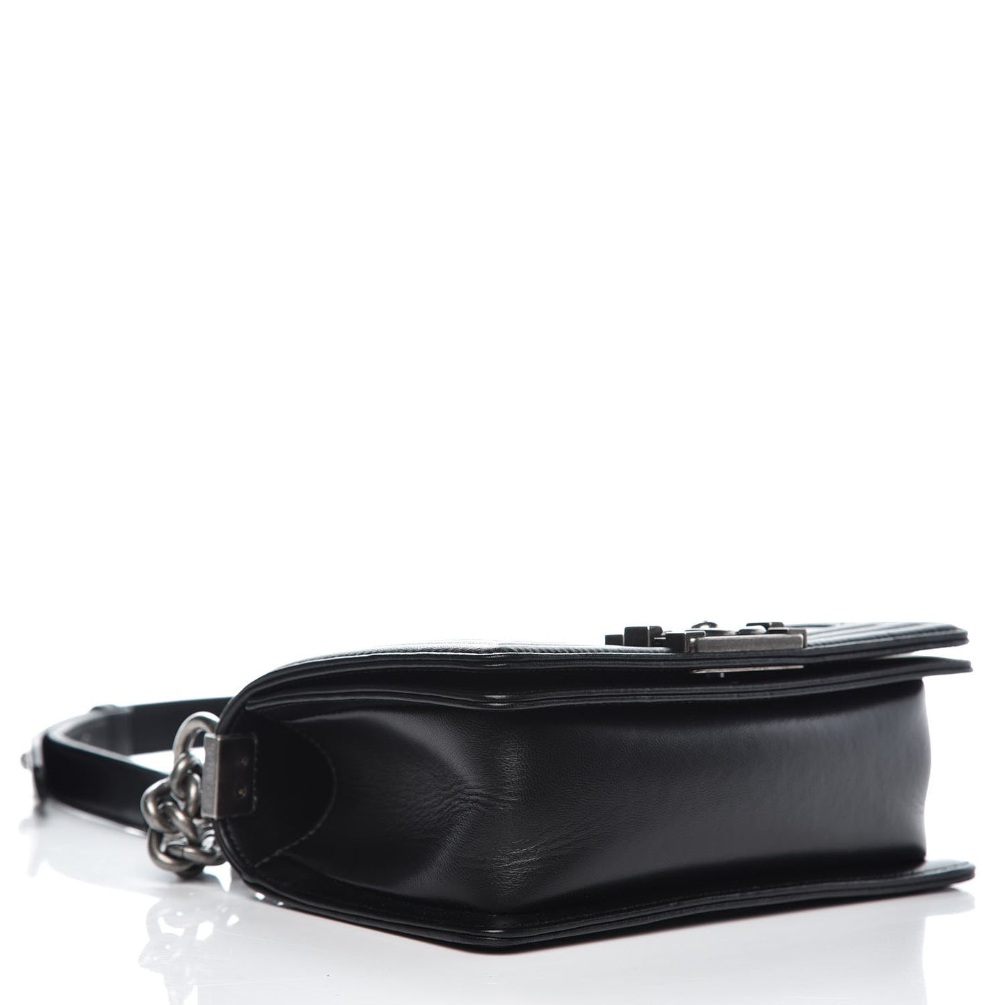 Lambskin Quilted Small Boy Flap Black