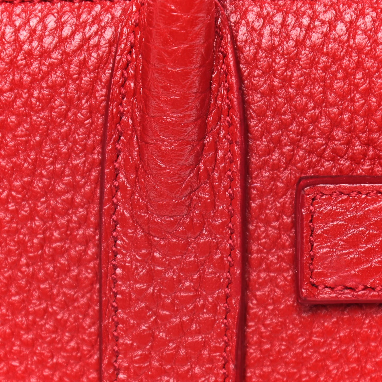 Grained Calfskin Nano Sac De Jour Lipstick Red