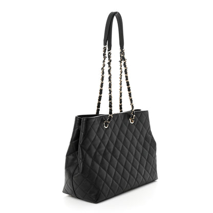 Chanel Caviar Quilted Small Shopping Tote Black 3 of 11