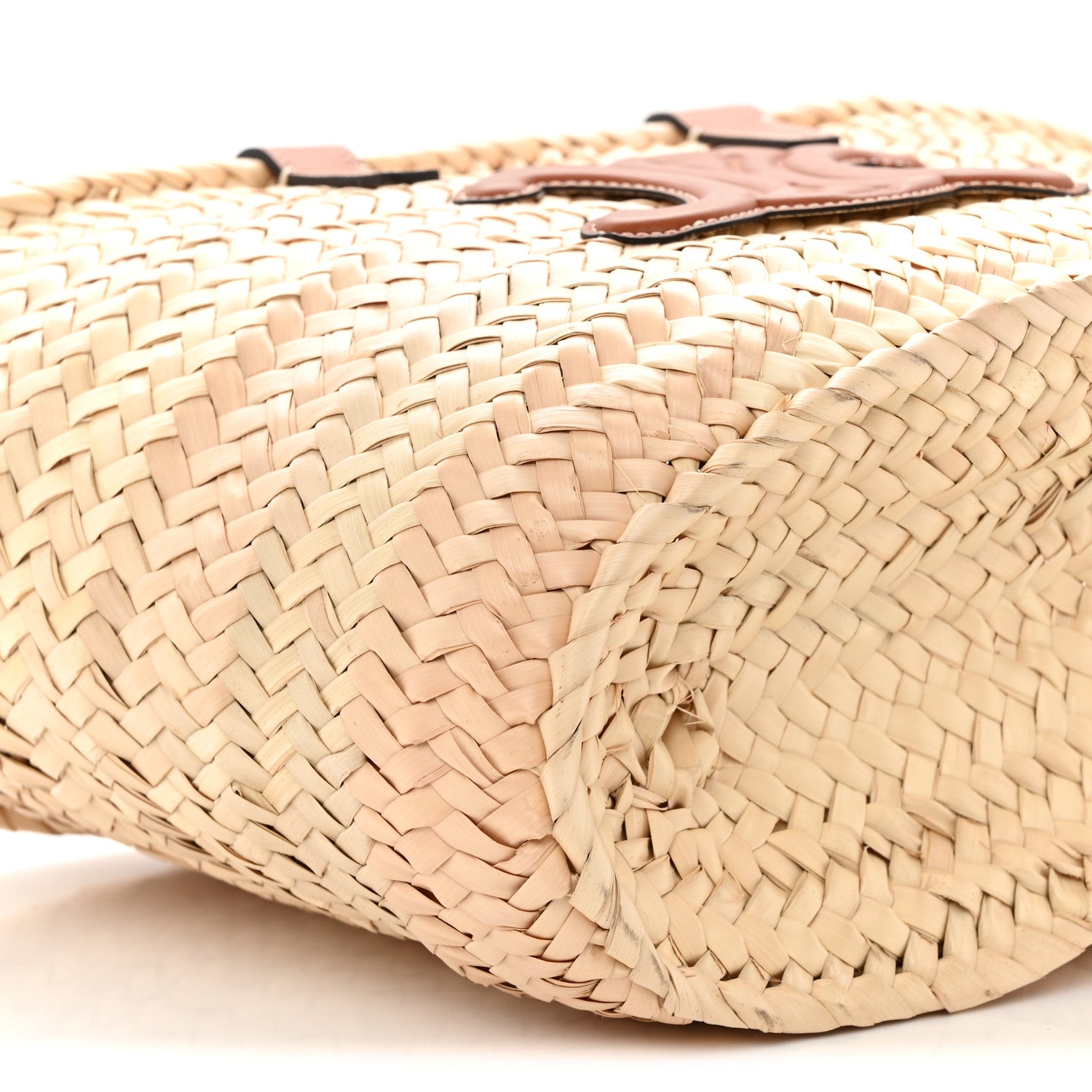 Celine Raffia Calfskin Triomphe Teen Panier Tan 8 of 9