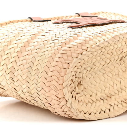 Celine Raffia Calfskin Triomphe Teen Panier Tan 8 of 9