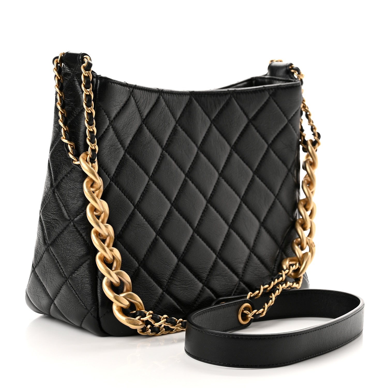 Chanel Lambskin Quilted Hobo Black 3 of 10