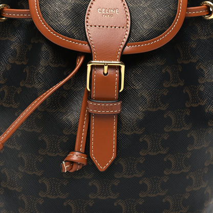 Celine Triomphe Canvas Calfskin Mini Folco Backpack Tan 8 of 10