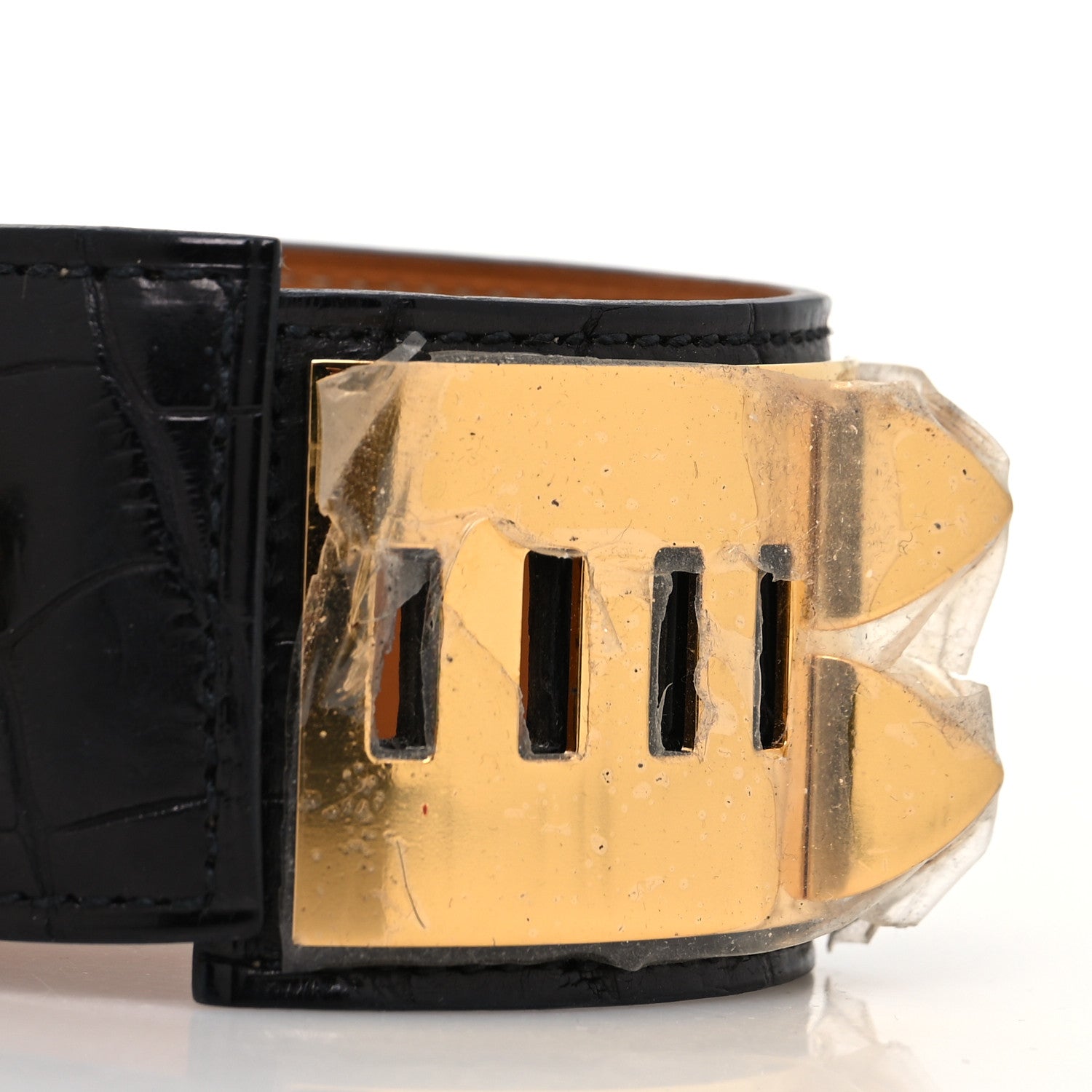 Hermes Shiny Alligator Collier de Chien CDC Bracelet S Black 6 of 7
