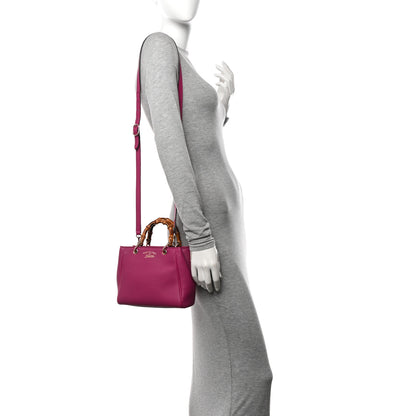 Gucci Calfskin Mini Bamboo Shopper Tote Bright Bougainvillea 2 of 10
