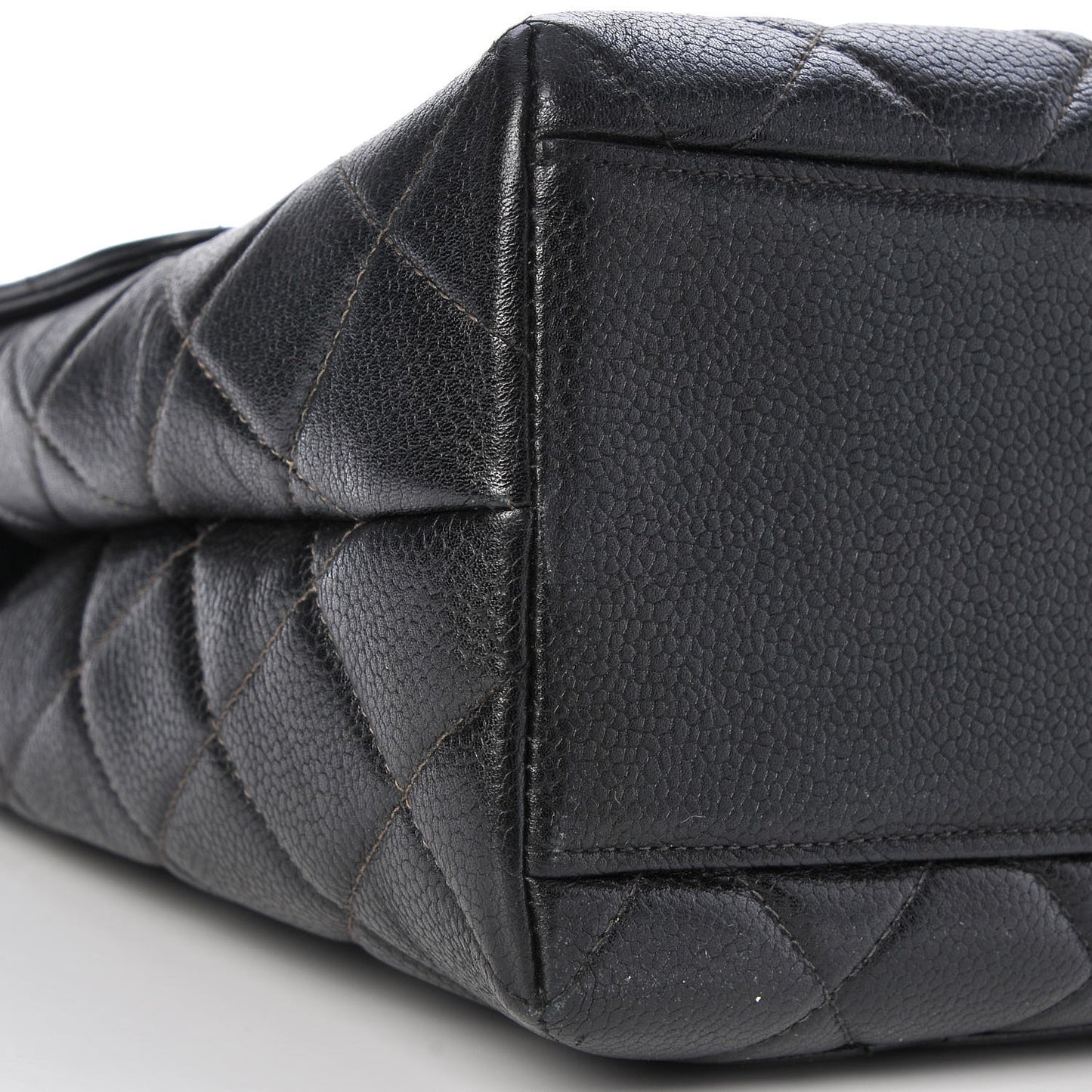 Caviar Quilted Jumbo Kelly Flap Black