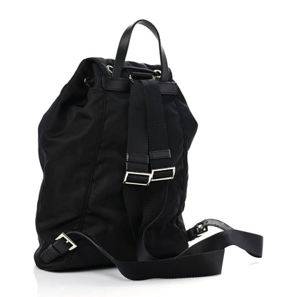 Prada Nylon Vela Saffiano Small Cinch Backpack Black 3 of 9