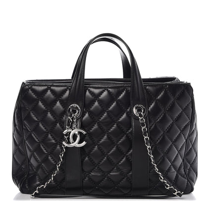 Chanel Lambskin Quilted Large Easy Carry Shopping Tote Black 1 of 12