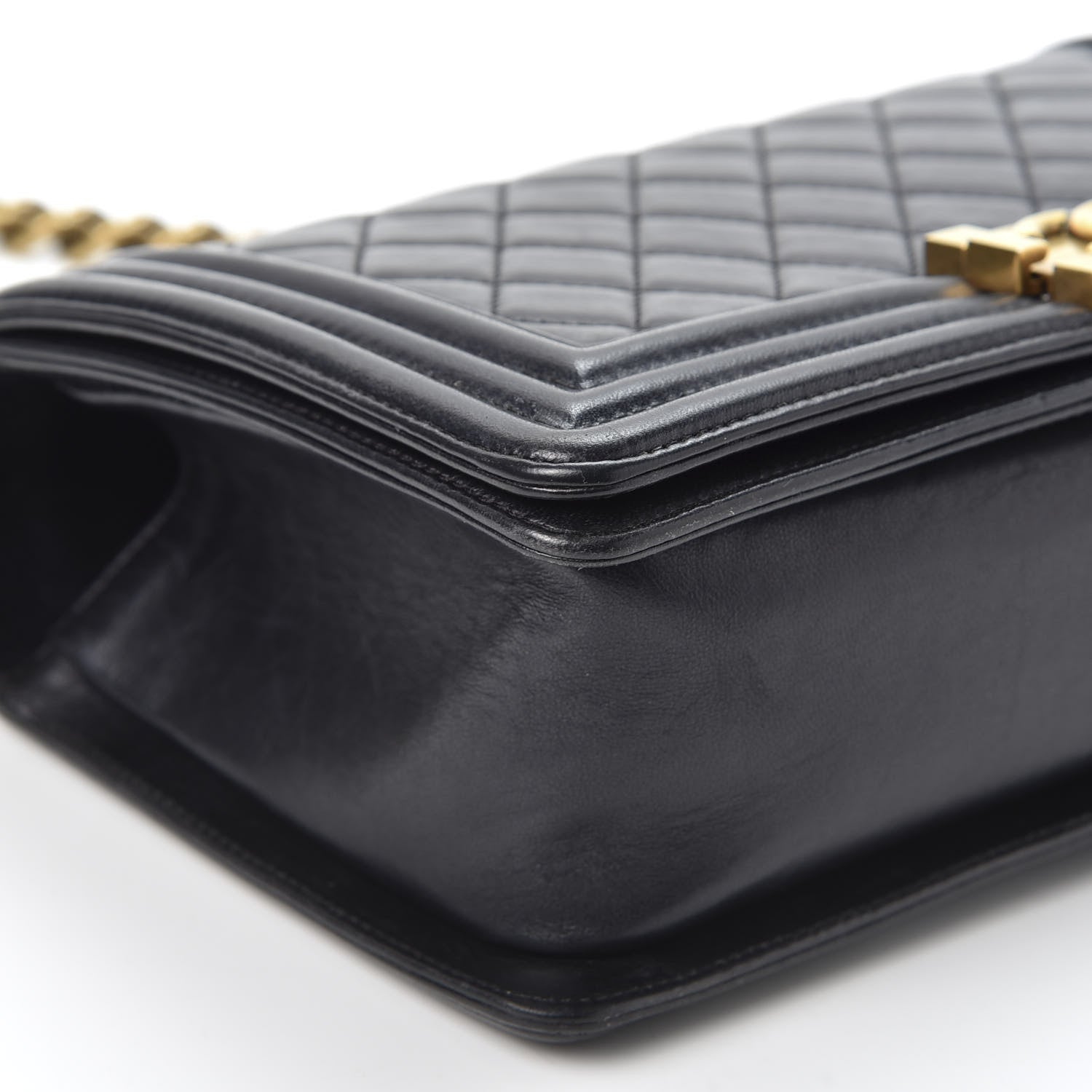 Chanel Lambskin Quilted Medium Boy Flap Pearly Black 5 of 10