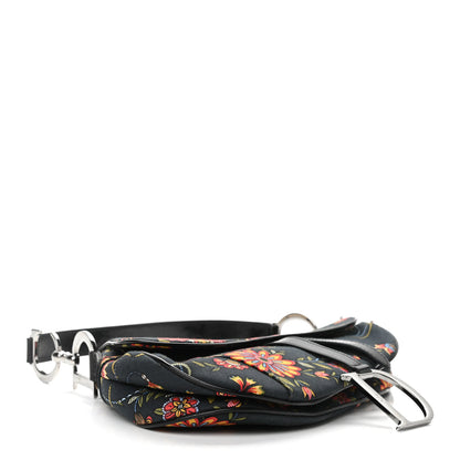 Christian Dior Canvas Floral Saddle Bag Black 4 of 10