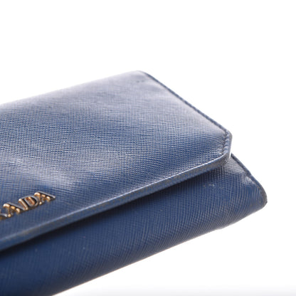 Prada Saffiano Corner Continental Flap Wallet Bluette Cobalto 8 of 13