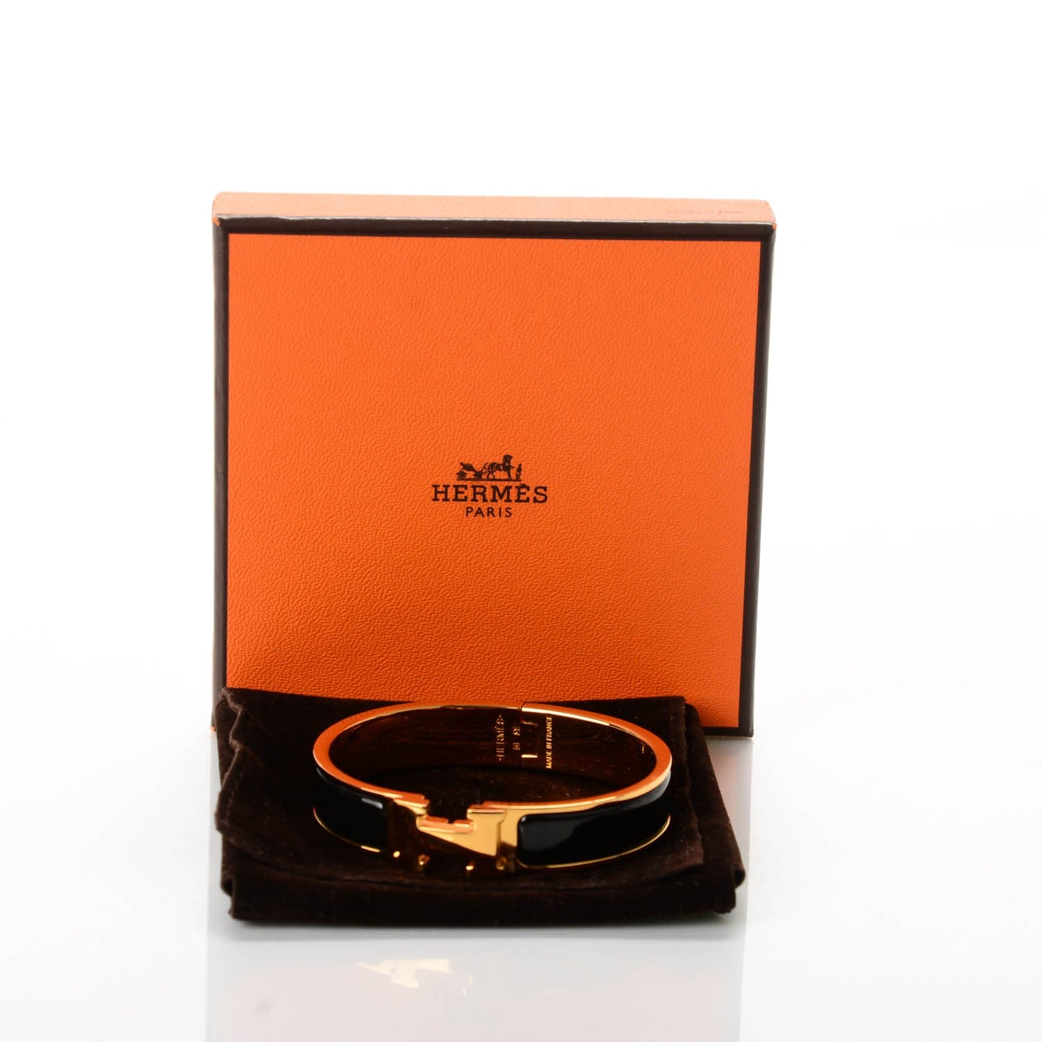 Hermes Enamel Narrow Clic Clac H Bracelet PM Black 5 of 5