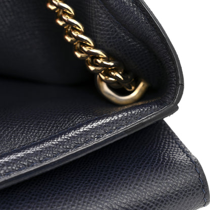 Salvatore Ferragamo Printed Calfskin Ginny Shoulder Bag Navy 13 of 13