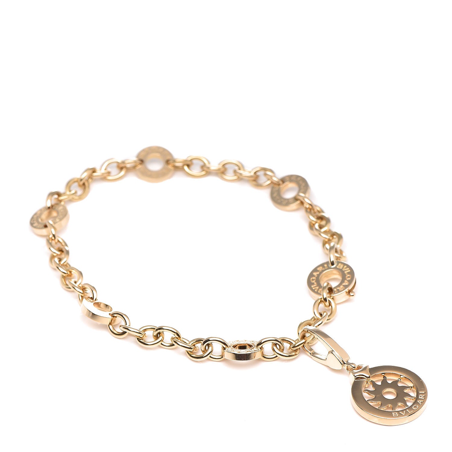 Bulgari 18K Yellow Gold Tondo Sole Charm Bracelet 1 of 6