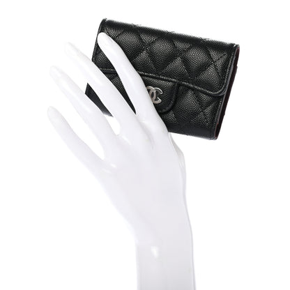 Chanel Caviar Quilted Classic 4 Key Holder Wallet Black 2 of 8