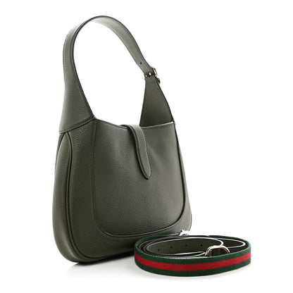 Gucci Grand Prix Calfskin Web Medium Jackie 1961 Hobo Dark Green 3 of 10