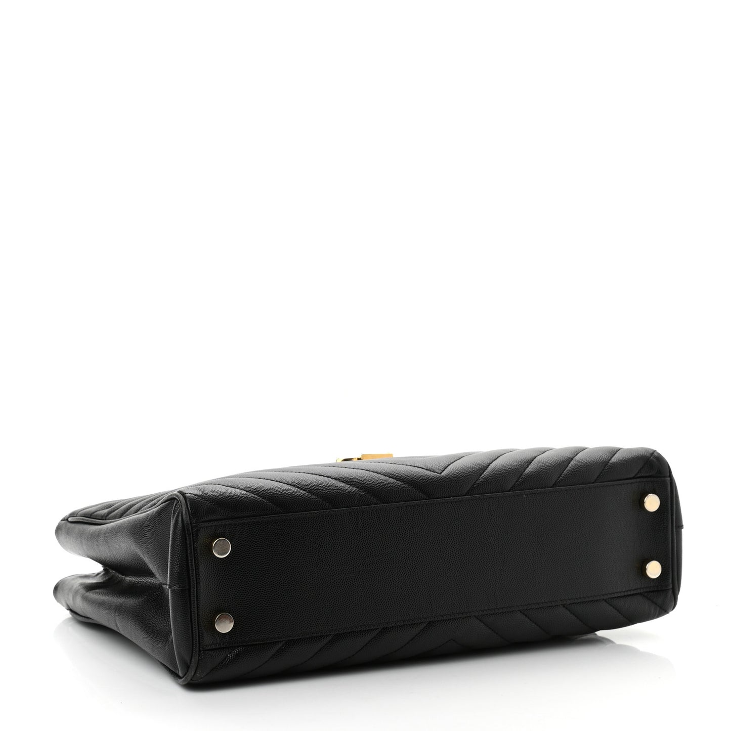 Grain De Poudre Matelasse Chevron Monogram Shopping Bag Black