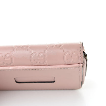 Gucci Guccissima Signature Crystal Cat Zip Around Card Case Light Candy Pink 11 of 11