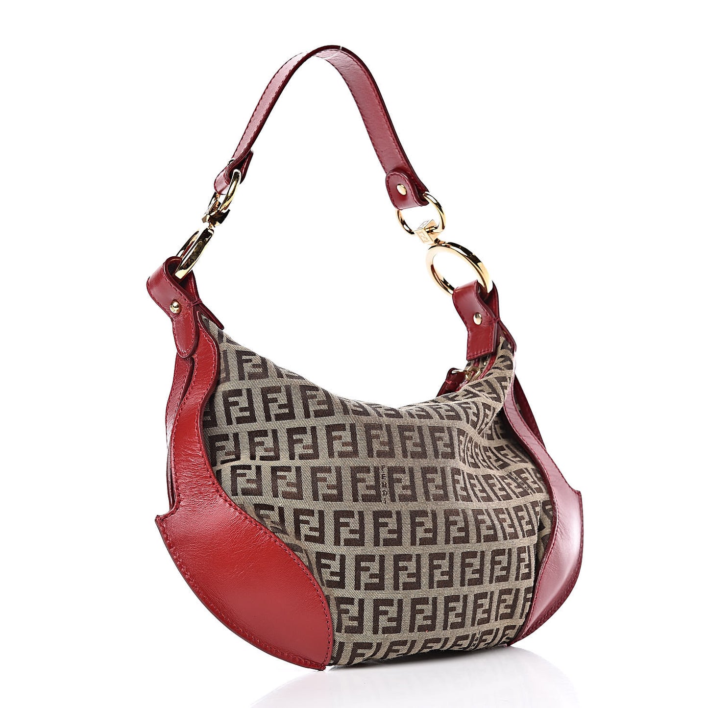 Zucchino Cuoio Chef Pocket Shoulder Bag Mogano Panna Rosso