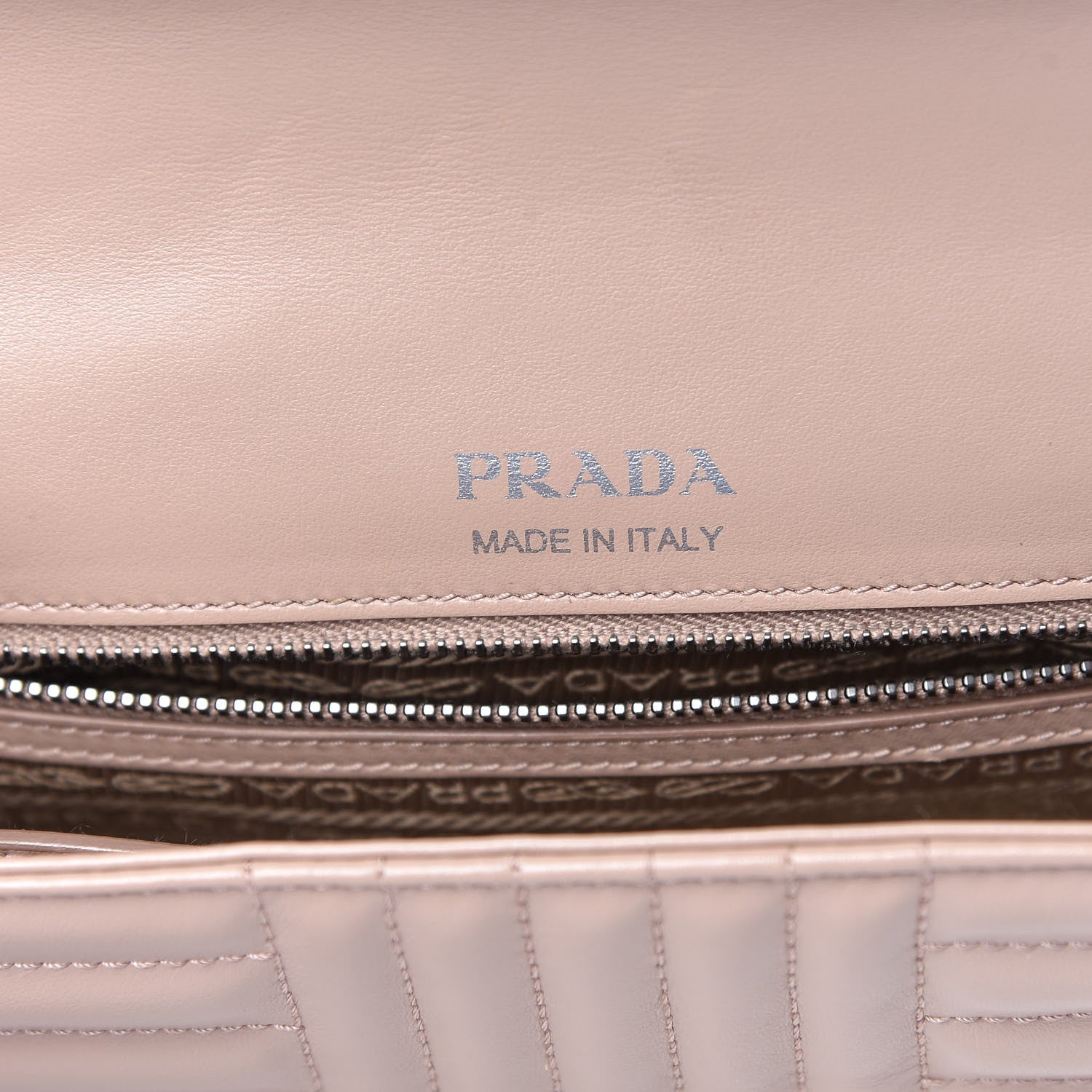 Prada Soft Calfskin Impunture Diagramme Medium Chain Flap Shoulder Bag Cipria 6 of 15