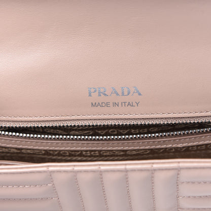 Prada Soft Calfskin Impunture Diagramme Medium Chain Flap Shoulder Bag Cipria 6 of 15