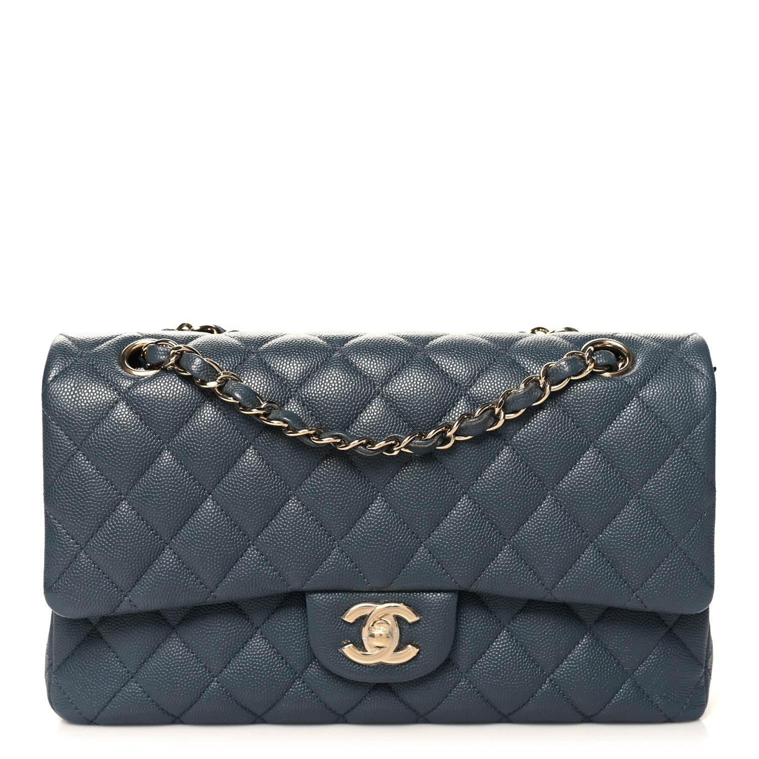 Chanel Caviar Quilted Medium Double Flap Dark Grey 1 of 10