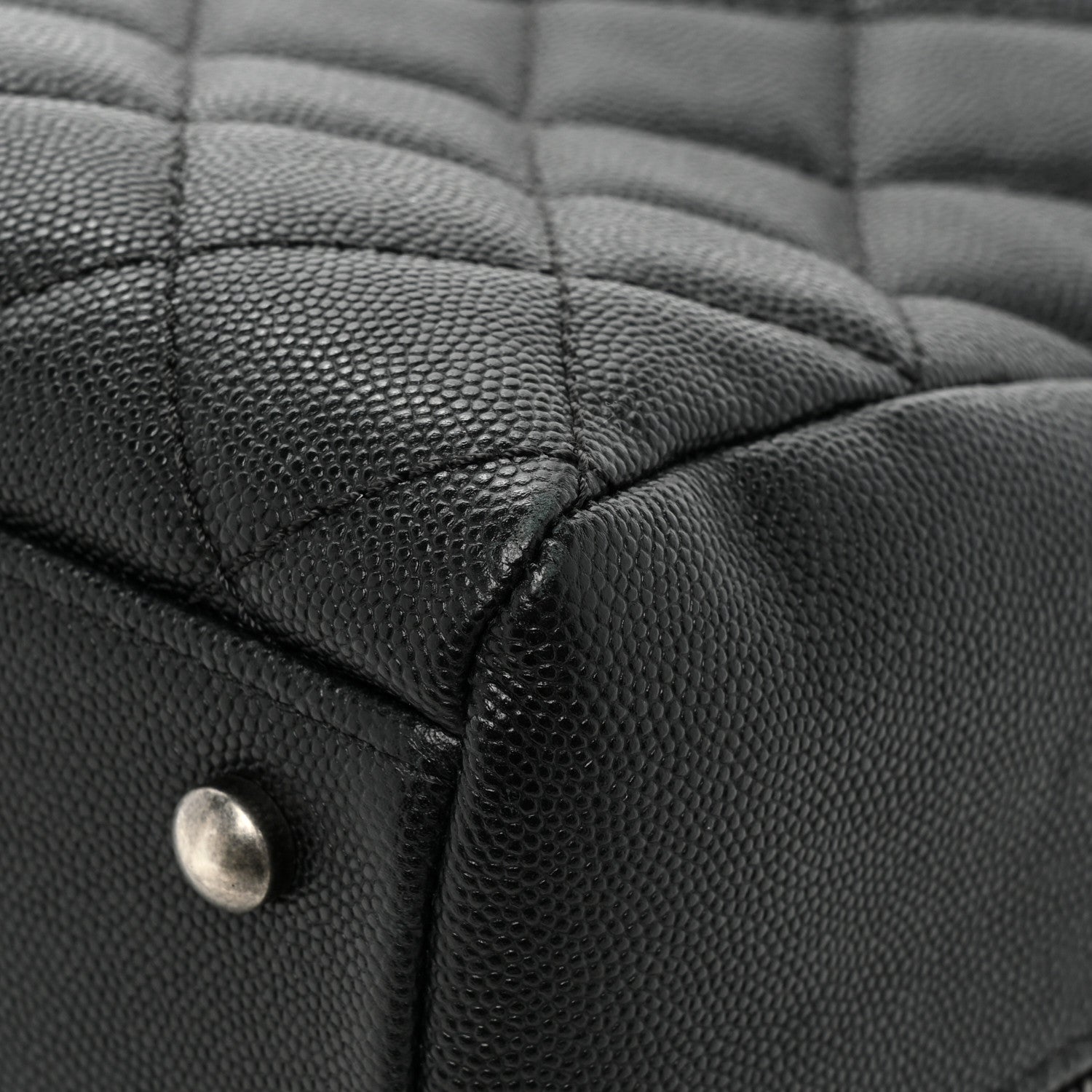 Chanel Caviar Lizard Quilted Coco Handle Bowler Black 12 of 16