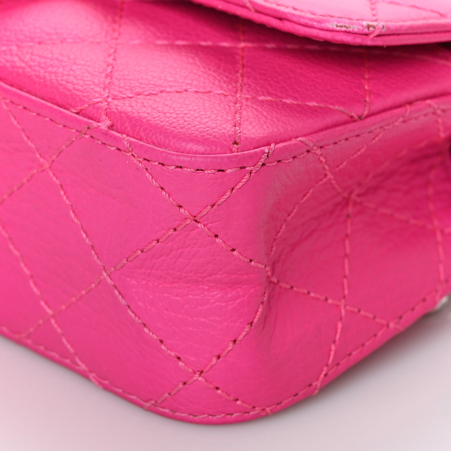 Chanel Goatskin Quilted 2.55 Reissue Flap Belt Bag Fluorescent Pink 9 of 12
