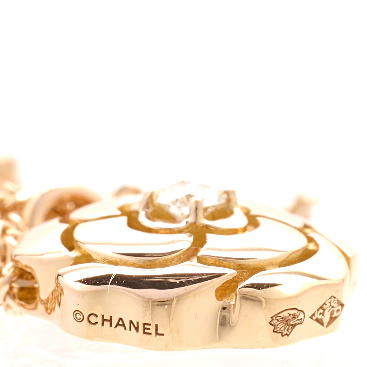 Chanel 18K Rose Gold Diamond Extrait de Camelia Pendant Necklace 5 of 5