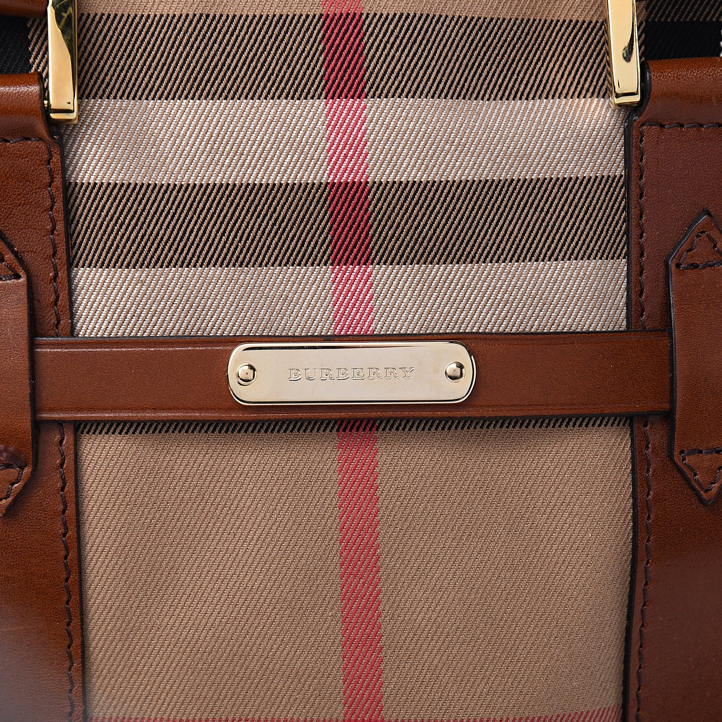 House Check Tote Dark Tan