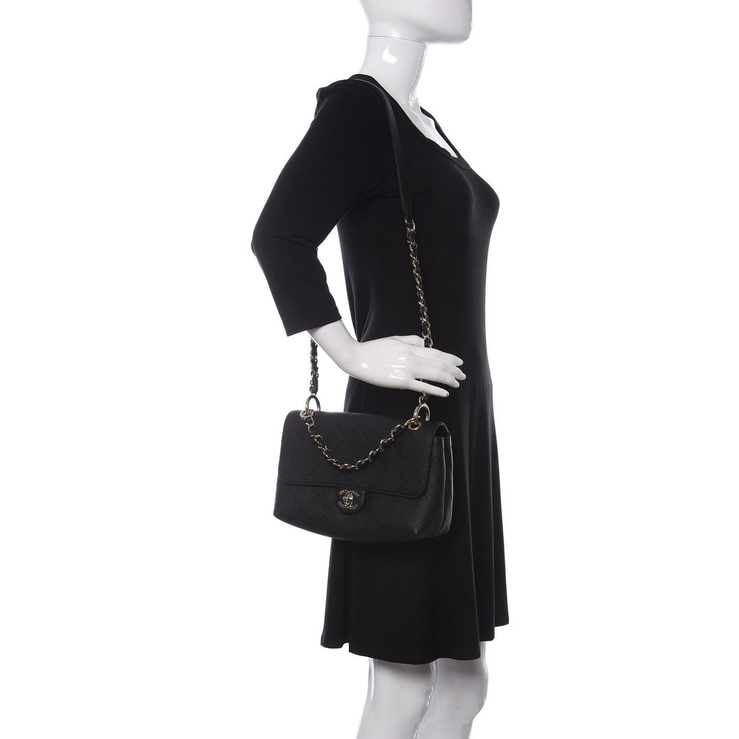 Caviar Quilted City Walk Flap Black