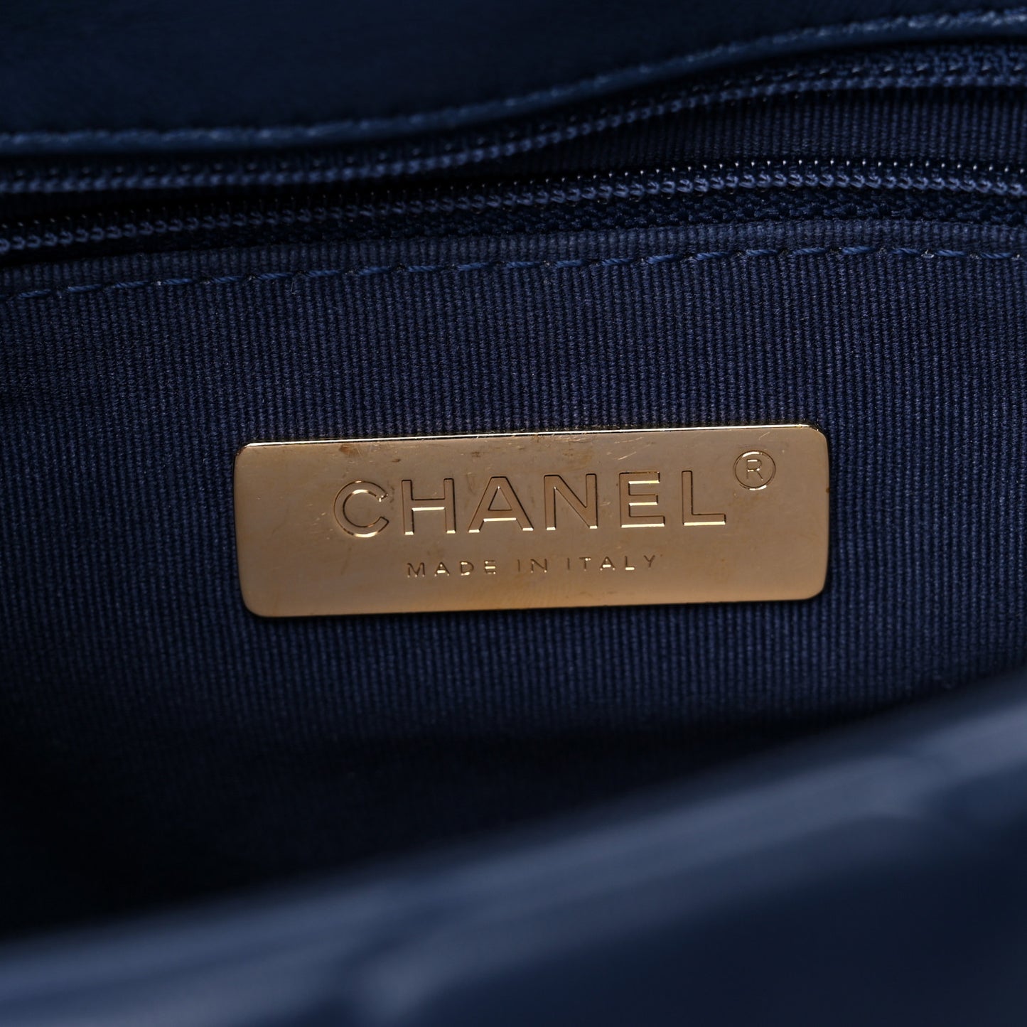 Lambskin Quilted Medium Chanel 19 Flap Navy Blue