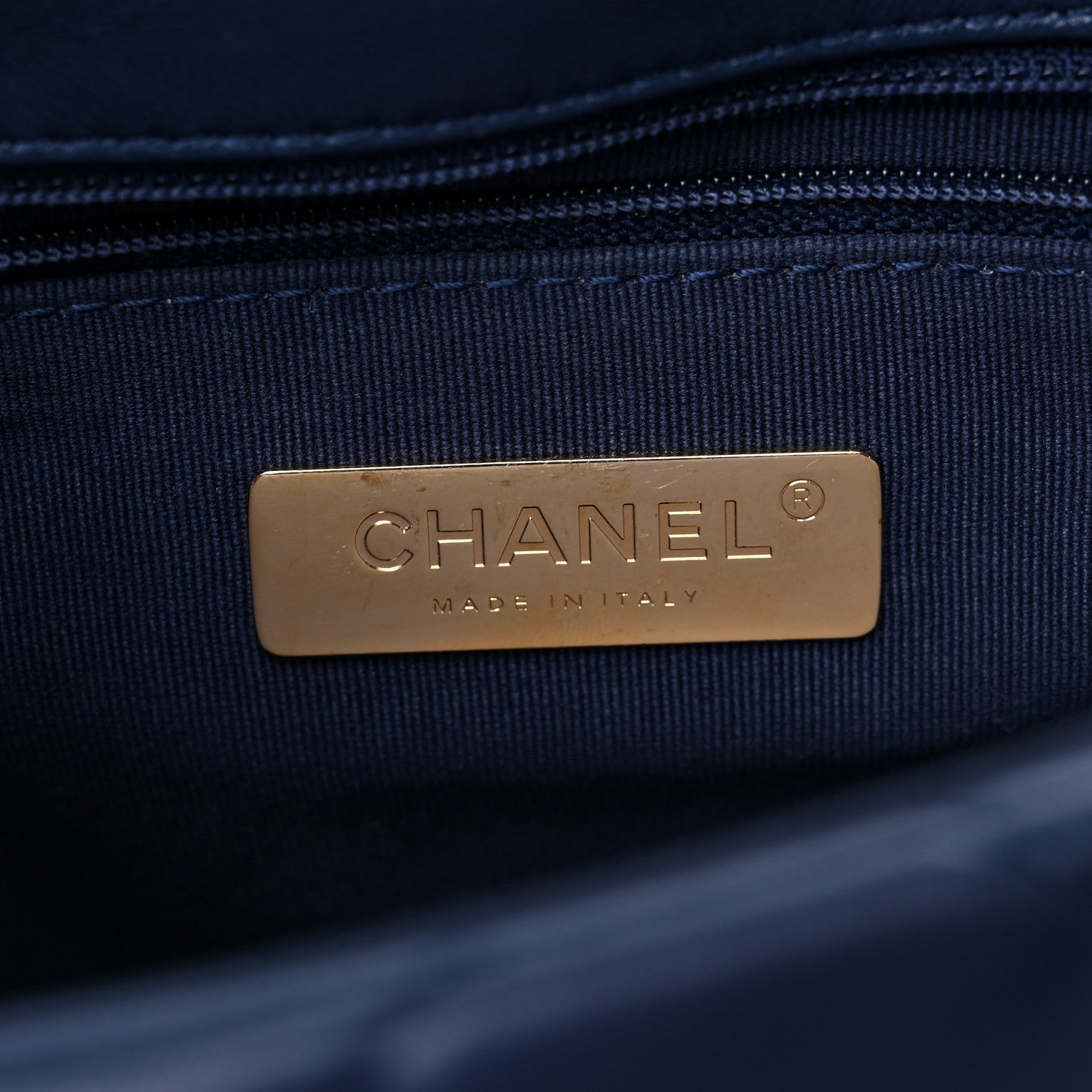 Chanel Lambskin Quilted Medium Chanel 19 Flap Navy Blue 6 of 13