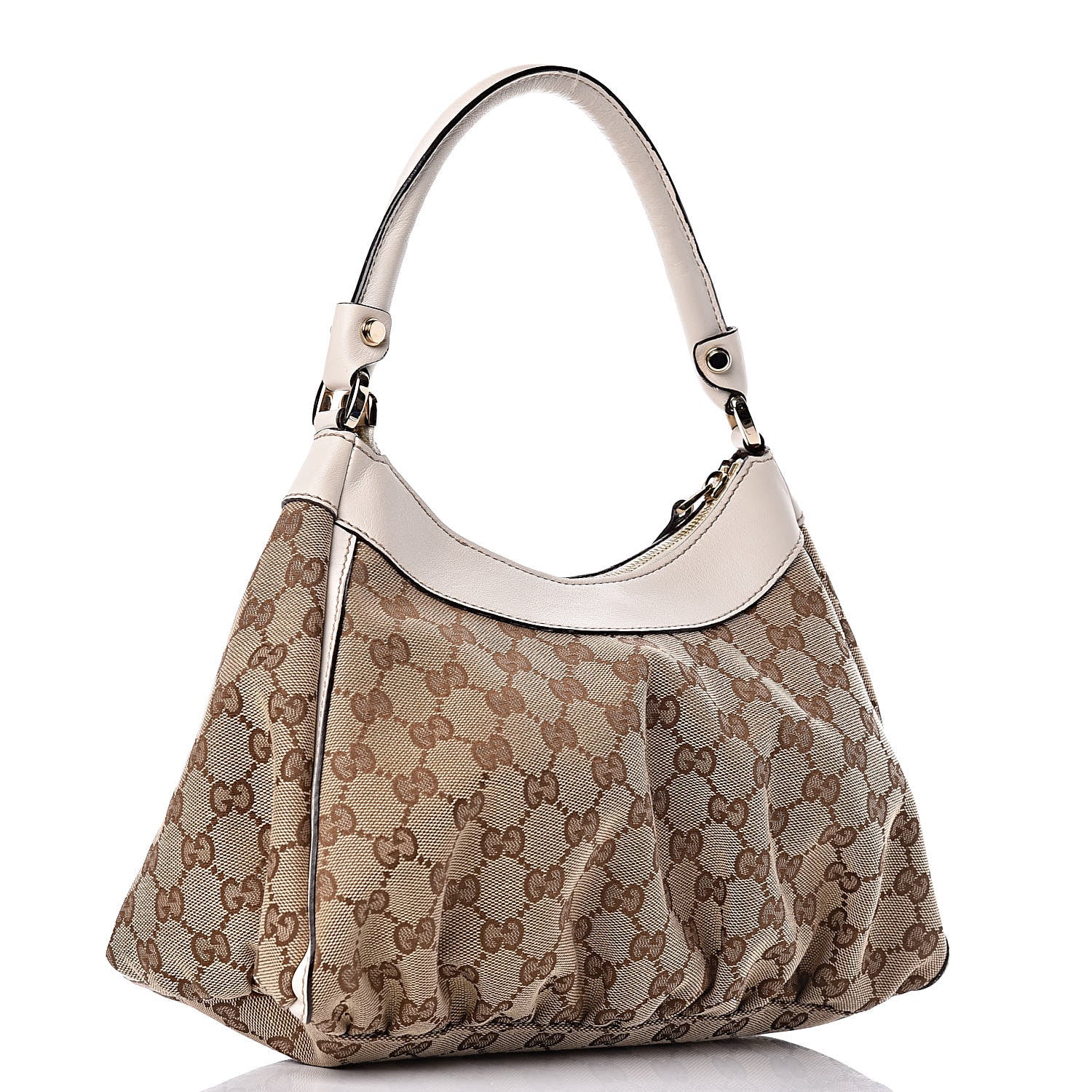 Gucci Monogram Medium D Gold Ring Hobo White 3 of 11