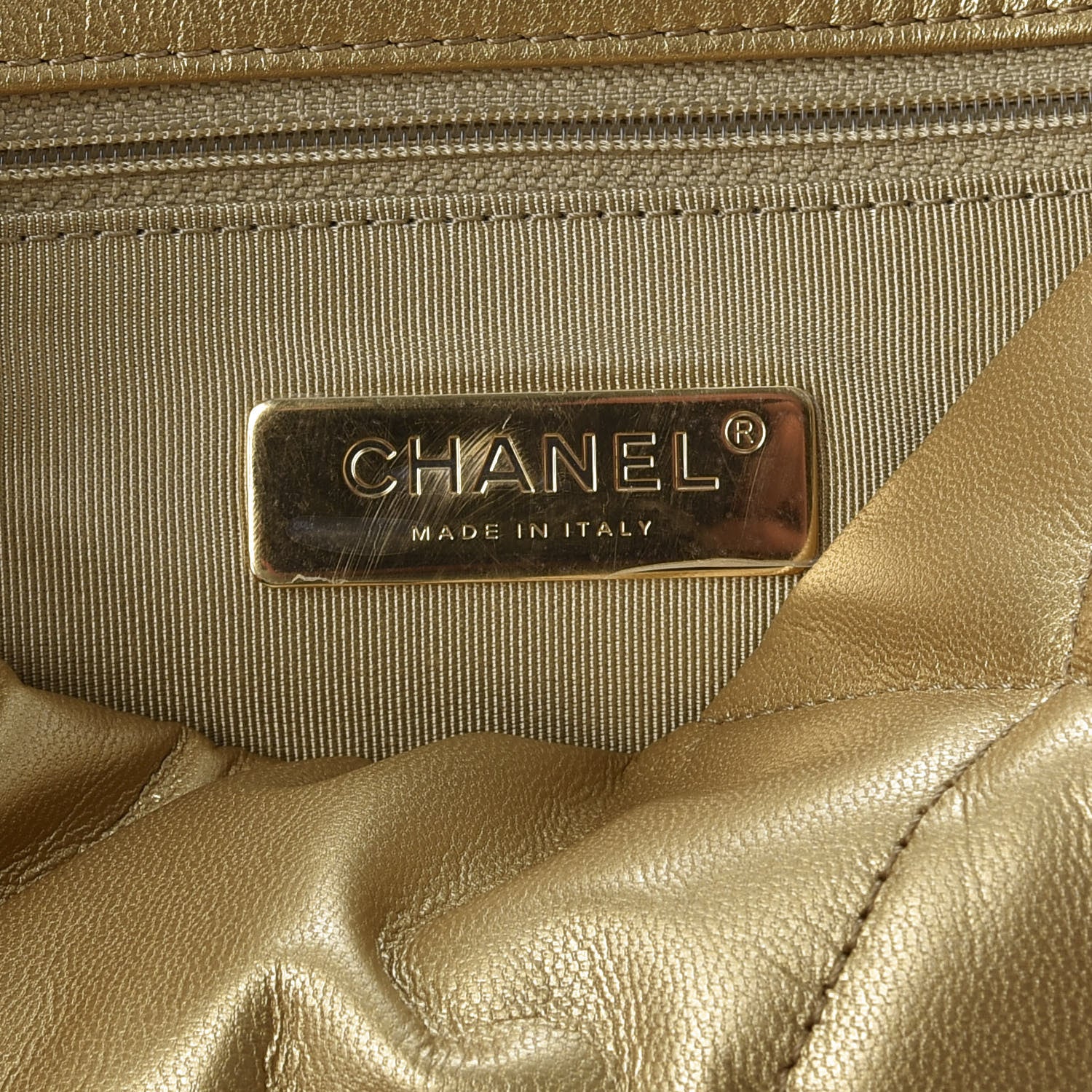 Chanel Metallic Goatskin Quilted Medium 19 Flap Gold 6 of 10