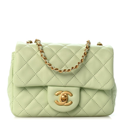 Chanel Lambskin Quilted Mini Pearl Crush Flap Light Green 1 of 11